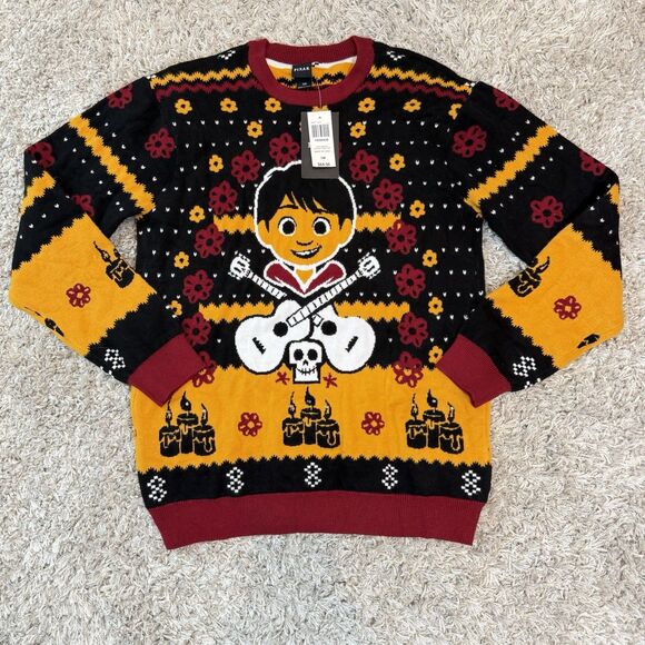 Disney Pixar Coco Miguel Icons Light Up Holiday Christmas Ugly Sweater Small - Picture 1 of 7